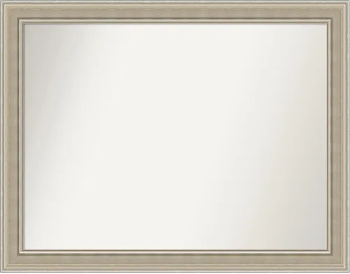 Miniatura 248 de Amanti Art Espejo de baño plateado para sobre fregadero, 23 x 23 pulgadas, espejo cuadrado plateado en ángulo, marco de madera moderno medio, se