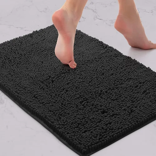 Miniatura 126 de LuxUrux Tapete de microfibra afelpada, de felpilla extrasuave, pelo largo de 1 pulgada, muy absorbente, para baño o ducha, lavar y secar a máquina