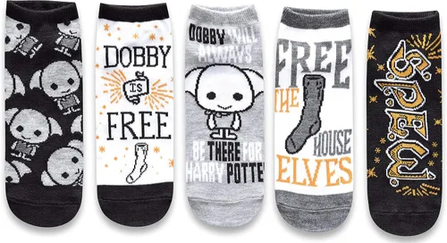Harry Potter Women's Dobby 5 Pack Ankle Socks