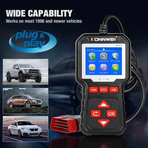 Miniatura 3 de Escáner KW320 OBD2 + cargador de batería KW510