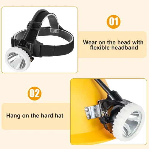 Miniatura 7 de Linterna frontal de minería LED superbrillante KL6M.H, lámpara de casco recargable de alto lúmen con paquete de batería, resistente a explosiones