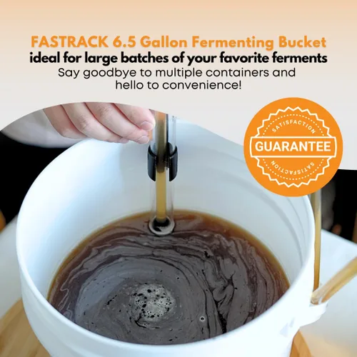 Miniatura 8 de Fastrack Cubo de fermentación de 6.5 galones con tapa, blanco, cubo de fermentación 100% libre de BPA de grado alimenticio para tu cerveza, vino