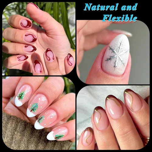 Miniatura 6 de 240 puntas de uñas de gel extra cortas, uñas postizas de almendra, uñas postizas transparentes, uñas cortas XS de almendra, puntas de uñas