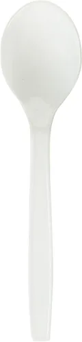 Miniatura 4 de Bluesky Trading Kitchen Selection - Cucharas de sopa blancas de lujo, paquete de 50, cubiertos de plástico clásicos y desechables, perfectos