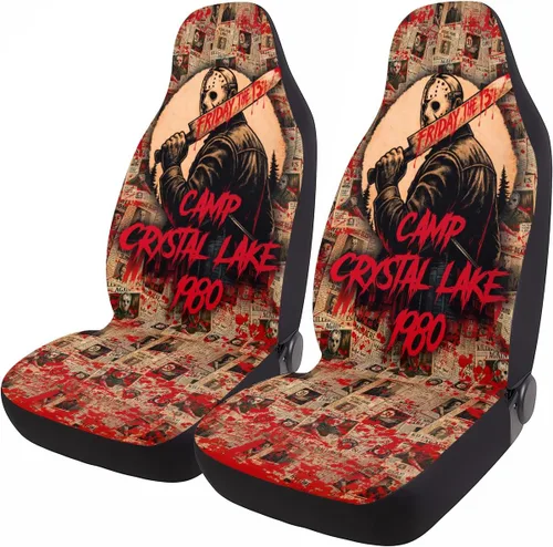 Miniatura 36 de GENANY Horror Nightmare Skellington - 2 fundas de asiento delantero para automóvil, camión, SUV, regalos de Navidad, funda de asiento de cubo