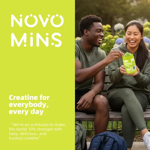 Miniatura 9 de novomins Gomitas de monohidrato de creatina de 5000 mg para hombres y mujeres, monohidrato de creatina masticable para fuerza muscular, constructor