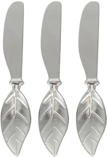 Kichvoe Juego de 3 espátulas de queso de aleación de zinc para untar, utensilios de cocina portátiles para uso doméstico y restaurante, 4.80 x 0.78