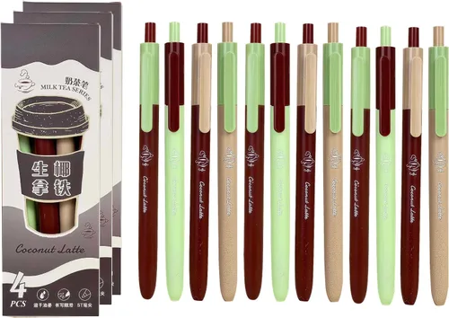 Miniatura 14 de 8 bolígrafos retráctiles estéticos de gel, bolígrafos de escritura de tinta con punta fina suave de 0.020 in, bolígrafos de impresión novedosos