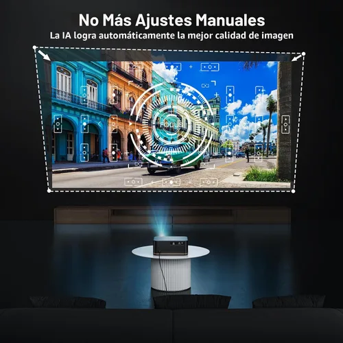 Miniatura 3 de Proyector de decodificación ANSI 4K 2000 con WiFi y Bluetooth, cine en casa de película HAPPRUN con enfoque automático, pantalla de 300 pulgadas