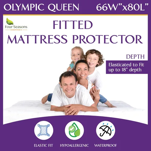 Miniatura 17 de Protector de colchón impermeable tamaño individual - Estilo sábana ajustable - Cubierta hipoalergénica de calidad premium que protege contra