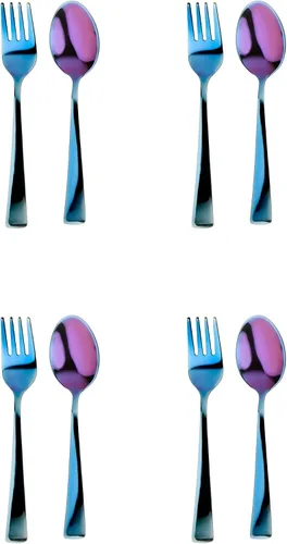 Miniatura 8 de Ahimsa Juego de utensilios de acero inoxidable para niños, diseño pediatra, cubiertos premium para niños, no tóxicos, aptos para lavavajillas