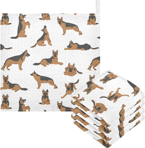 Miniatura 17 de Toallas de algodón para bebé, toallas de baño unisex para recién nacidos, toallitas naturales para piel delicada, 11.8 x 11.8 pulgadas, paquete de 5