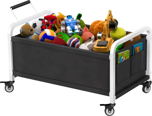 Miniatura 8 de Caja grande de juguetes para niños de 80 litros con ruedas, organizador de almacenamiento de baúl de juguetes para niños pequeños, niños, niñas