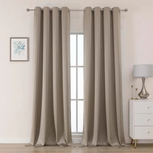 Miniatura 10 de OWENIE Cortinas 100% opacas de 96 pulgadas de largo, 2 paneles para dormitorio, sala de estar, cortinas superiores con aislamiento térmico
