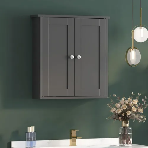 Armario de pared de baño negro, botiquín sobre inodoro, armario de baño montado en pared con estantes, botiquín de montaje en superficie para