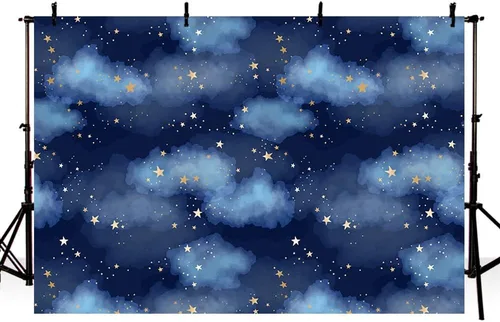 Miniatura 9 de MEHOFOTO Fondo de estudio fotográfico de cielo azul oscuro, nube, accesorios de fondo para niños, cumpleaños, príncipe, baby shower, decoración