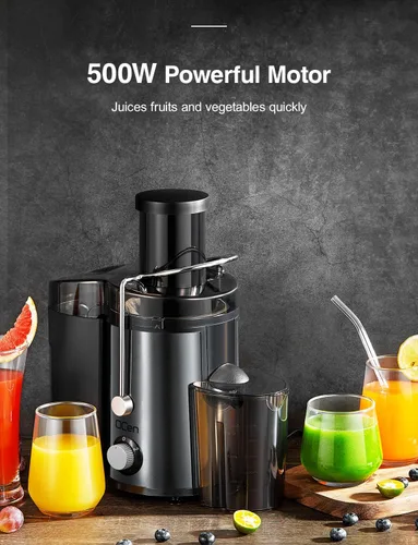Miniatura 5 de Máquina exprimidora, extractor centrífugo de 800 W, con conducto de alimentación de boca ancha de 3 pulgadas para frutas y verduras, fácil