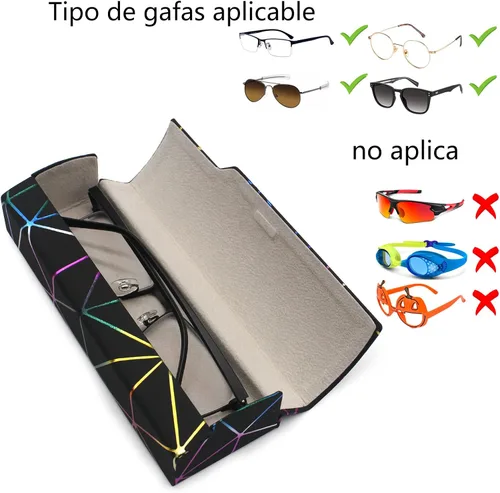 Miniatura 3 de Funda de gafas deslumbrante celosía, funda protectora portátil para gafas, cubierta rígida para gafas de moda, unisex..