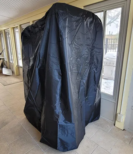 Miniatura 7 de Cubierta para estación de barra de dominadas, 40 x 42 x 64 pulgadas, cubierta protectora para entrenamiento de fuerza, soportes de inmersión, Negro