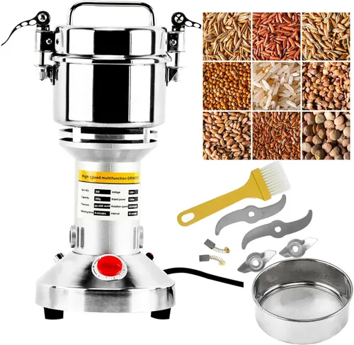 Homend Molinillo eléctrico de grano de alta velocidad de 10.58 oz, molinillo de polvo, molinillo de hierbas de especias, 1300 W, 70-300, malla de