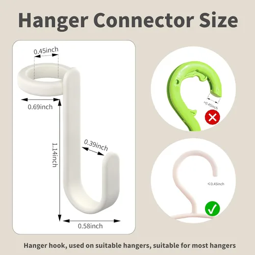 Miniatura 6 de 50 ganchos para colgar para colgar ropa, ahorro de espacio para ropa. Ganchos para colgar ahorran espacio. Gancho de conector para colgar perchas