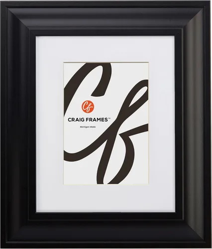 Miniatura 9 de Craig Frames Contemporáneo de lujo, marco para fotos de 5 x 7 pulgadas en satinado negro con paspartú para mostrar una foto de 4 x 6 pulgadas