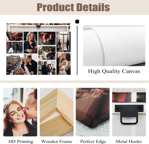 Miniatura 6 de CXHOSTENT Impresiones en lienzo personalizadas con tus fotos, imágenes de lienzo personalizadas, lienzo personalizado, arte de pared, marco