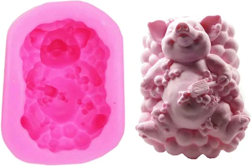 Miniatura 10 de Mini Molde de Jabón de Conejo Lindo de Silicona Molde para Fondant Chocolate Dulces Decoración de Pasteles Moldes de Velas de Silicona Yeso Arcilla