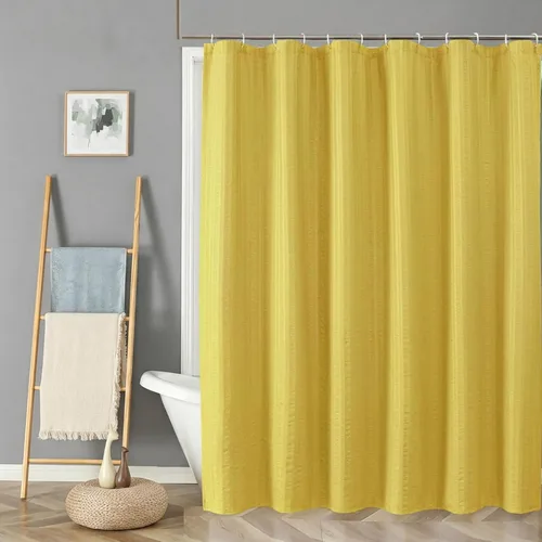 Miniatura 77 de Aiyufeng Moga - Cortina de ducha verde salvia, cortinas de ducha texturizadas en relieve 3D para baño, cortina de baño de tela de poliéster de lujo