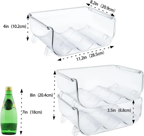 Miniatura 4 de Organizador de botellas de agua, soporte de almacenamiento para organización de cocina, nevera, despensa, armario, encimera, armario, estante