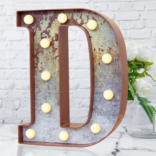 Miniatura 28 de Elnsivo - Letras con luces LED, efecto a hierro