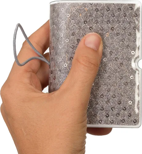 Miniatura 6 de Soporte para tarjetas de crédito para mujeres, soporte para cupones de tarjetas de fidelidad y organizador con 32 ranuras para tarjetas, lentejuelas