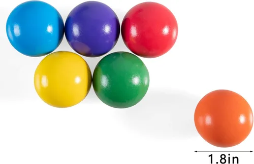 Miniatura 2 de Bolas Montessori de madera arcoíris de 1.8 pulgadas, juguetes de bolas de madera coloridas/pastel/natural para niños pequeños y bebés
