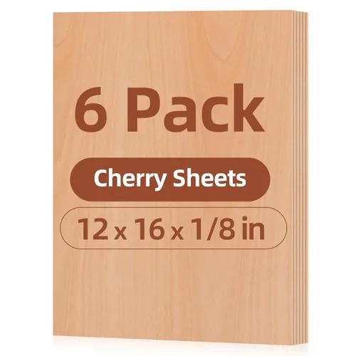 Miniatura 33 de Paquete de 12 hojas de tilo Rowood, 12x12x1/8pulgadas, tilo de 3mm para corte láser, kits de manualidades para adultos, tablero de madera