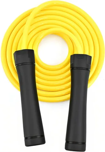 Weighted Jump Rope, 1LB Tangle-Free Ball Bearing Rapid Speed Skipping Rope for Men Women, Adjustable 9mm Cotton & PVC Rope with Alum Handle for