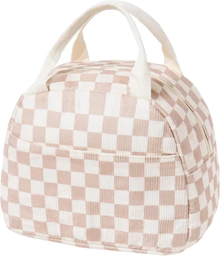 Miniatura 11 de Bolsa de almuerzo para mujeres, hombres y niñas, grandes y lindas bolsas de almuerzo de corduroy - Caja de almuerzo aislada reutilizable