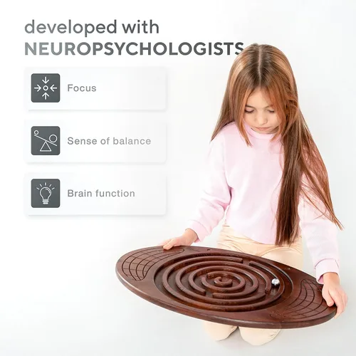 Miniatura 4 de Tabla de Equilibrio Bodo Maze - Tabla de Oscilación de Madera para Niños, Pequeños, Adolescentes y Adultos para Entrenamiento de Ejercicio