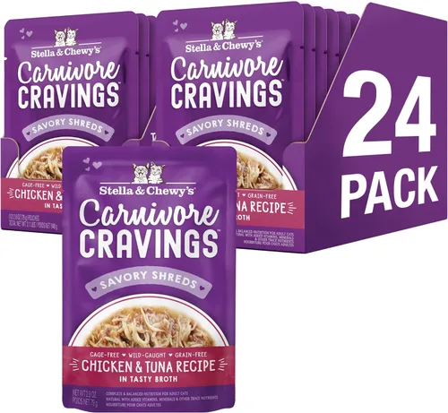 Miniatura 17 de Stella & Chewy's Carnivore Cravings - Alimento húmedo para gatos, bolsas de primera calidad, sin granos, pollo y atún con alto contenido