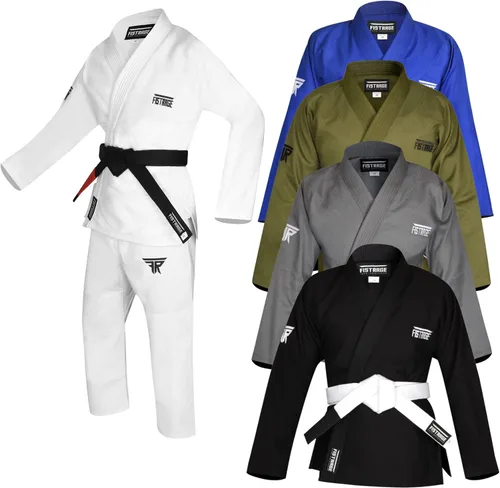 FISTRAGE Jiu Jitsu Gi Patch BJJ - Traje brasileño para hombres y mujeres, uniforme MMA con cinturón