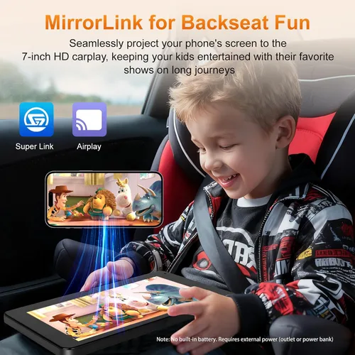 Miniatura 4 de Cámara de coche para bebé con pantalla inalámbrica CarPlay de 7 pulgadas, compatible con Apple CarPlay y Android Auto, cámara de coche de visión