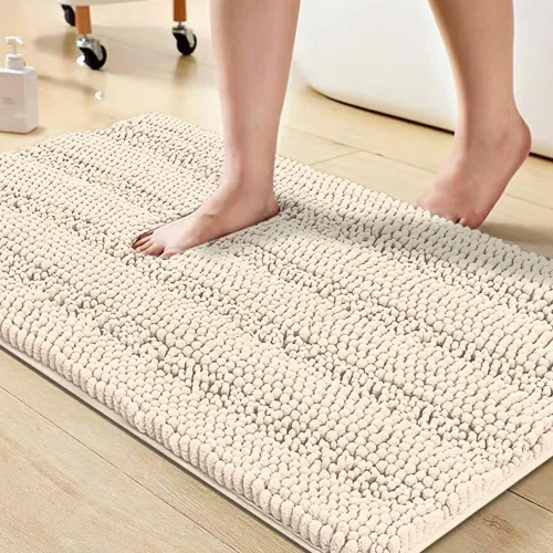 Miniatura 72 de Turquoize Alfombras de Baño de Chenilla Peludas Alfombra de Baño Antideslizante Gruesas Alfombras Peludas para Baño Chenilla Juego de Alfombra