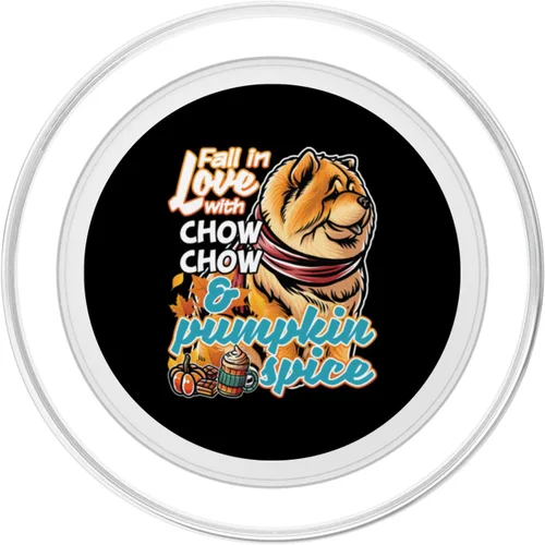 Miniatura 2 de Chow Chow Dog Scarf Pumpkin Happy Thanksgiving PopSockets MagSafe PopGrip for iPhone