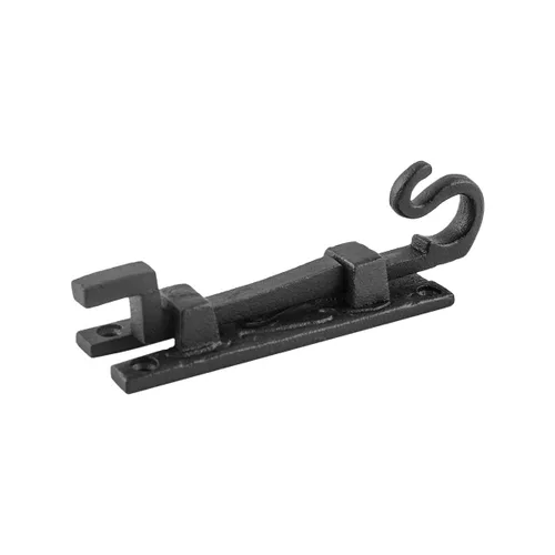 Miniatura 20 de Renovators Supply Manufacturing Pestillo de cerradura de puerta de 4 pulgadas. Pestillo de perno deslizante de hierro forjado negro con accesorios