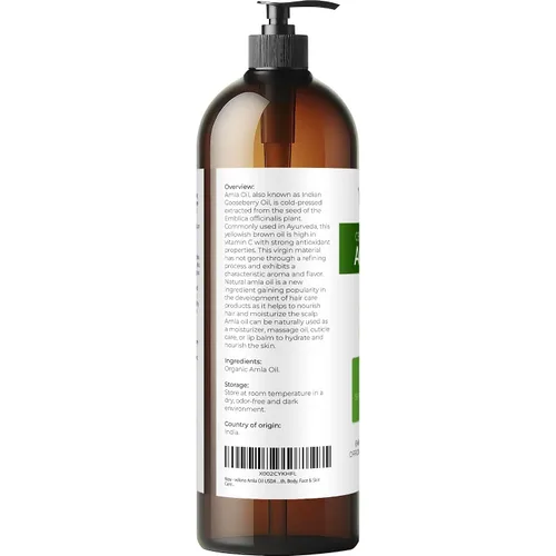 Miniatura 4 de velona Amla Oil USDA certificado orgánico - 32 onzas líquidas Aceite portador 100% puro y natural Virgen extra, sin refinar, prensado en frío