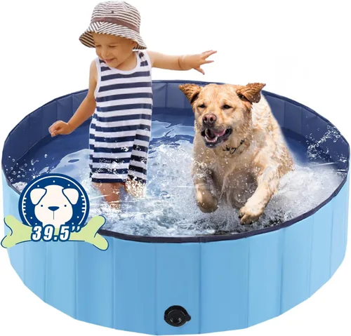 Miniatura 12 de Eooqi Piscina plegable para perros, bañera portátil para mascotas y piscina infantil, bañera plegable para cachorros, perros pequeños, medianos