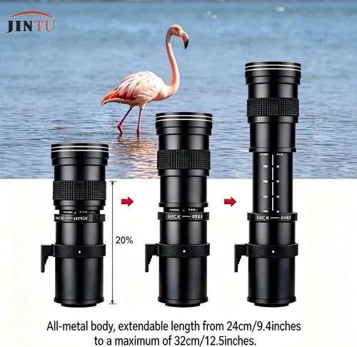 Miniatura 5 de JINTU 420-800mm f/8.3 Lente Zoom Telefoto Manual + Montura T para Canon EOS Rebel SL2 SL1 T3 T3i T4i T5 T5i T6 T6i T6s T7 T7i 4000D 6D 7D 60D 70D