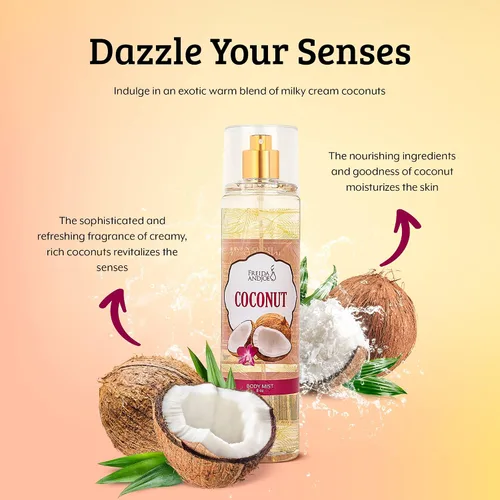 Miniatura 6 de Lujosa bruma corporal de coco con fragancia fina, regalos perfumados de lujo cálidos y acogedores para mujeres, botella de spray de bruma fina de 8