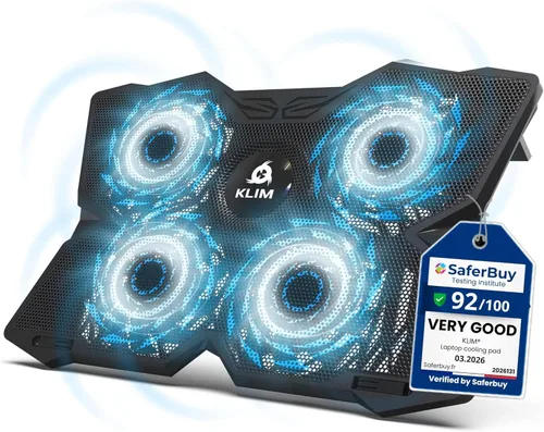 Miniatura 14 de KLIM Almohadilla de enfriamiento para laptop Wind - Más de 500 000 unidades vendidas - Nuevo - El ventilador de enfriamiento de acción rápida más