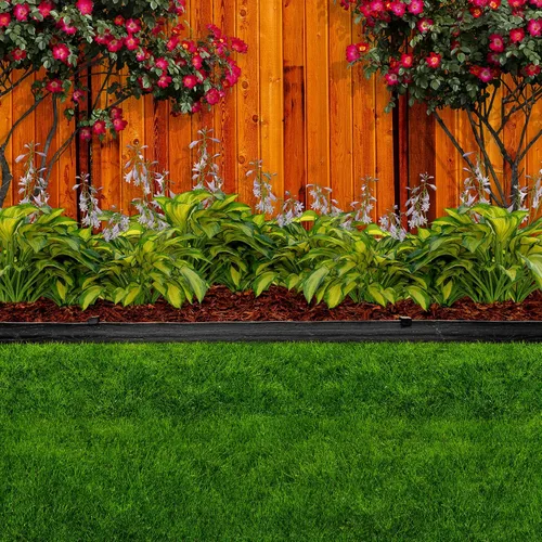 Miniatura 5 de EasyFlex Borde compuesto para excavar paisaje con estacas de anclaje, borde superior recto de 4.5 pulgadas, borde de borde de jardín, kit de 20 Negro