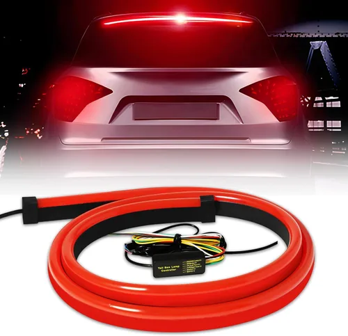Keiurot Tira de luz LED de tercera luz de freno con señal de giro secuencial, luz de advertencia de doble flash, lámpara de luz de freno flexible de